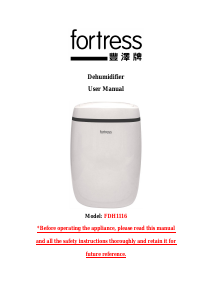 Manual Fortress FDH1116 Dehumidifier