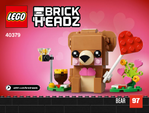 Manual Lego set 40379 Brickheadz Ursulet de Sfantul Valentin