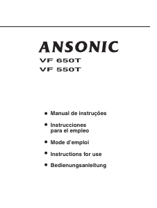 Manual Ansonic VF 550 T Máquina de lavar roupa