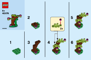 Manuál Lego set 40376 Xtra Sada doplňků – rostliny