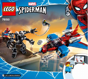 Manual de uso Lego set 76150 Super Heroes Jet Arácnido vs. Armadura Robótica de Venom