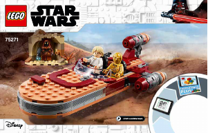 Käyttöohje Lego set 75271 Star Wars Luke Skywalkerin maakiituri