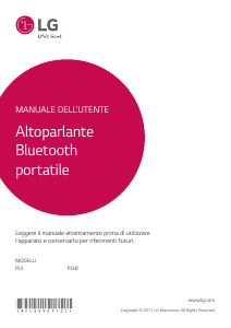 Manuale LG PJ3B Altoparlante