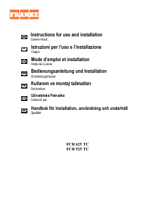 Manuale Franke FCR 925 TC Cappa da cucina