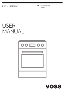 Brugsanvisning Voss ELK13322HV Komfur