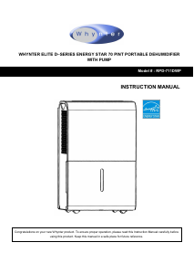 Handleiding Whynter RPD-711DWP Luchtontvochtiger