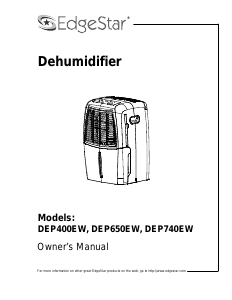 Manual EdgeStar DEP740EW Dehumidifier