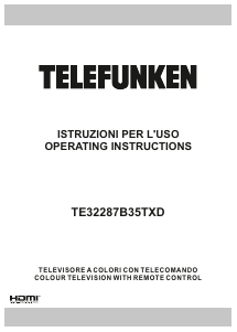 Manual Telefunken TE32287B35TXD LCD Television