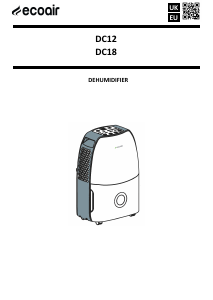 Manual EcoAir DC 18 Dehumidifier