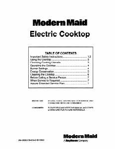 Handleiding Modern Maid FET1322K Kookplaat