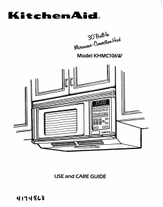 Manual KitchenAid KHMC106WWH0 Microwave