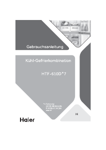 Bedienungsanleitung Haier HTF-610DB7 Kühl-gefrierkombination