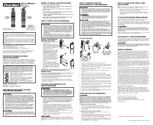 Manual de uso First Alert FE1A10GR Extintor