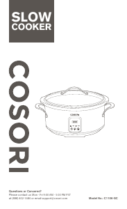 Manual Cosori C1106-SC Slow Cooker