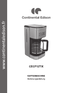 Bedienungsanleitung Continental Edison CECF12TIX Kaffeemaschine