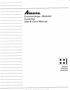 Manual Amana AKDH5W Hob