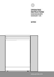 Manual Gorenje GS65261XCN Dishwasher