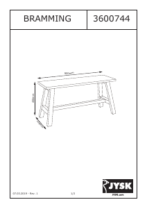 Mode d’emploi JYSK Bramming Banc