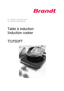 Mode d’emploi Brandt TI1FSOFT Table de cuisson