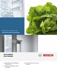 Mode d’emploi Bosch B21CT80SNS Réfrigérateur combiné