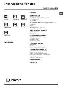 Bedienungsanleitung Indesit IWE 71451 Waschmaschine