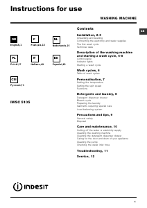 Manual de uso Indesit IWSC 5105 Lavadora