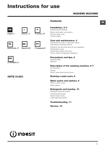 Manuale Indesit IWTE 51251 Lavatrice