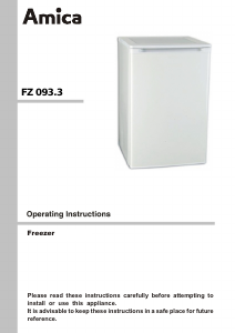 Manual Amica FZ093.3 Freezer