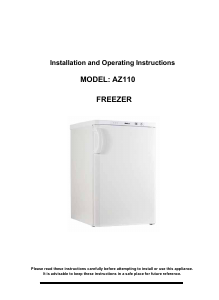 Manual Amica AZ110 Freezer