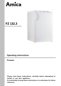 Manual Amica FZ132.3 Freezer