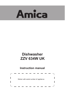 Manual Amica ZZV 634 W Dishwasher