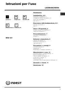 Manuale Indesit WIA 121 Lavatrice