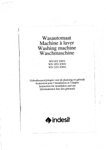 Handleiding Indesit WN 853 XWO Wasmachine