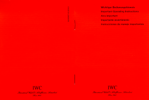 Mode d’emploi IWC 3546 Novecento Montre