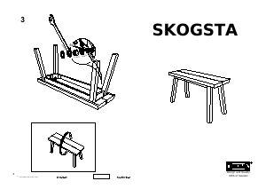 मैनुअल IKEA SKOGSTA (60cm) बैंच