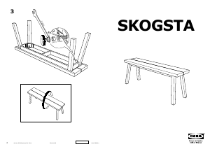 Käyttöohje IKEA SKOGSTA (120cm) Penkki