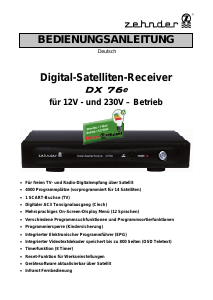 Bedienungsanleitung Zehnder DX 76e Digital-receiver