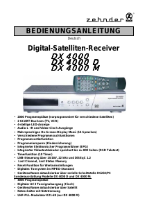 Bedienungsanleitung Zehnder DX 400 D Digital-receiver