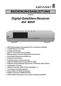 Bedienungsanleitung Zehnder DX 500 Digital-receiver