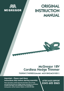Handleiding McGregor MCH1845 Heggenschaar