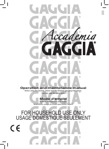 Manual Gaggia RI9702 Academia Espresso Machine