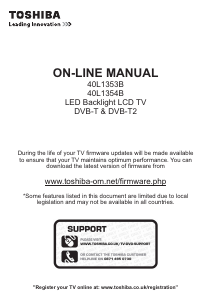 Handleiding Toshiba 40L1353B LED televisie