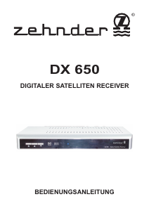 Bedienungsanleitung Zehnder DX 650 Digital-receiver