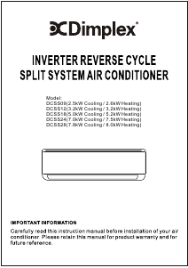 Handleiding Dimplex DCSS18 Airconditioner