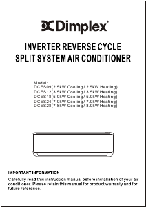 Manual Dimplex DCES28 Air Conditioner