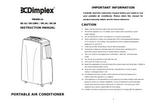 Handleiding Dimplex DC18 Airconditioner