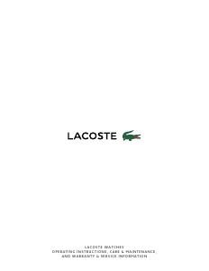 Bedienungsanleitung Lacoste 2020113 Goa Armbanduhr