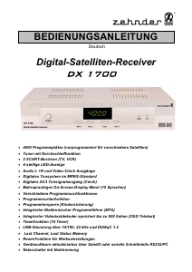 Bedienungsanleitung Zehnder DX 1700 Digital-receiver