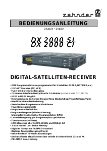 Bedienungsanleitung Zehnder DX 2000 SL Digital-receiver