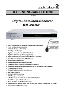 Bedienungsanleitung Zehnder DX 2202 Digital-receiver